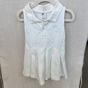 White Polo Kids Dress with Pastel Accents